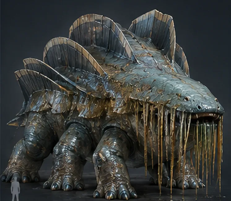 A broad armoured amphibian with shell baffles along its back and reed-like whiskers
